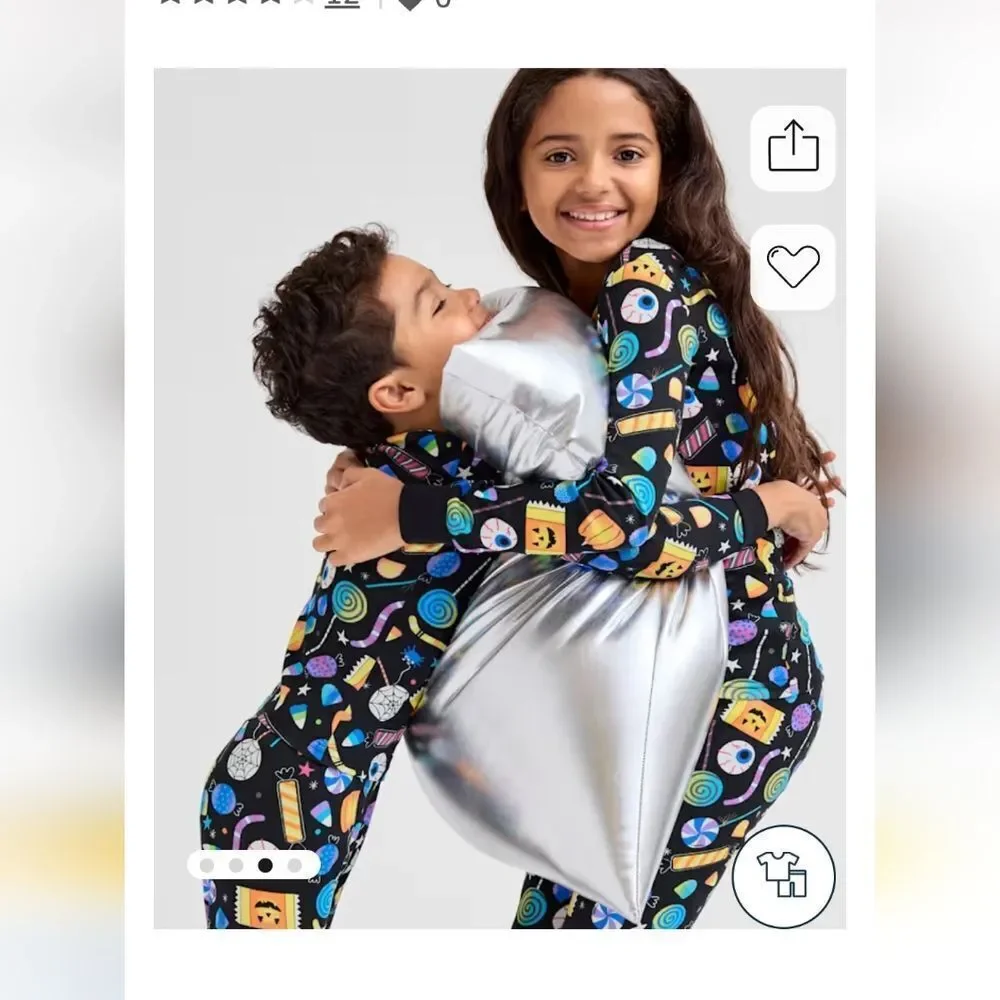 The Children's Place Halloween Candy Pajama Set - Black and Multicolor (100)